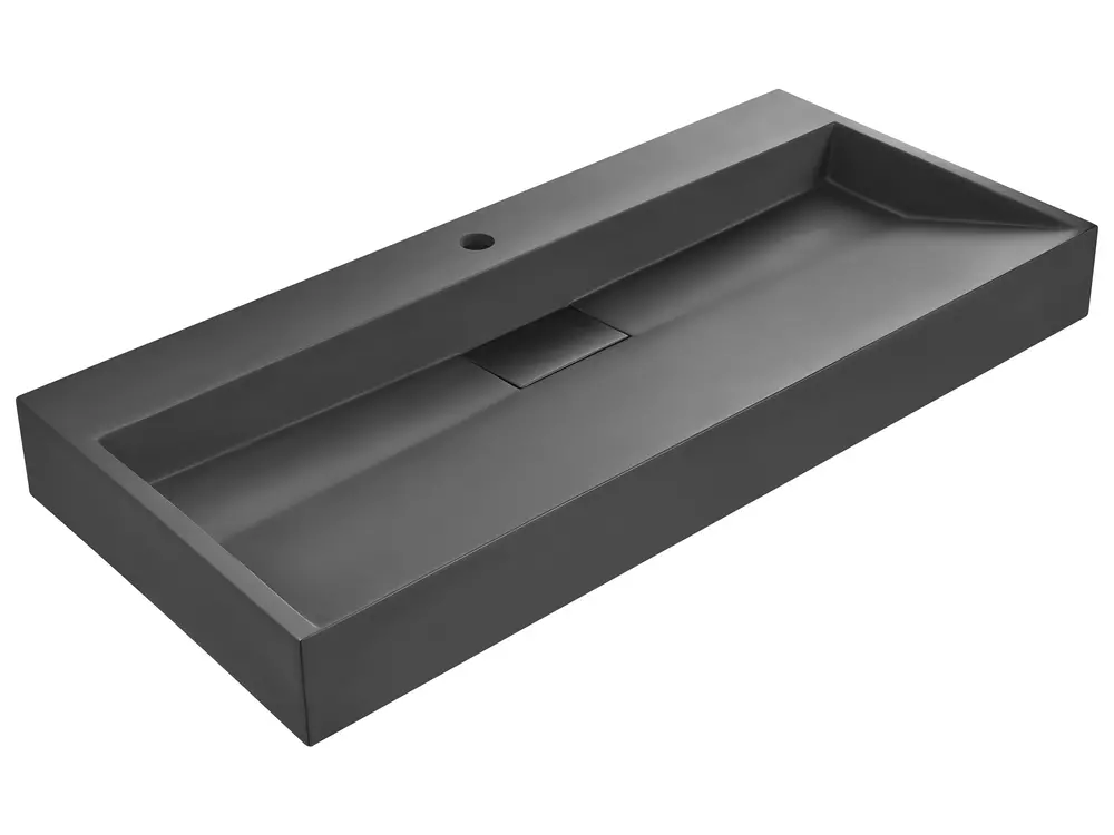 Wall Hung Basin QUENKO 1000 x 460 mm Mineral Cast Black