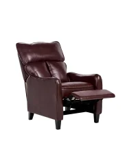 Recliner Chair ROYSTON with Footrest Faux Leather Dark Brown_710313