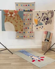 Kids Rug BALARI Beige 80 x 150 cm Cotton_871348