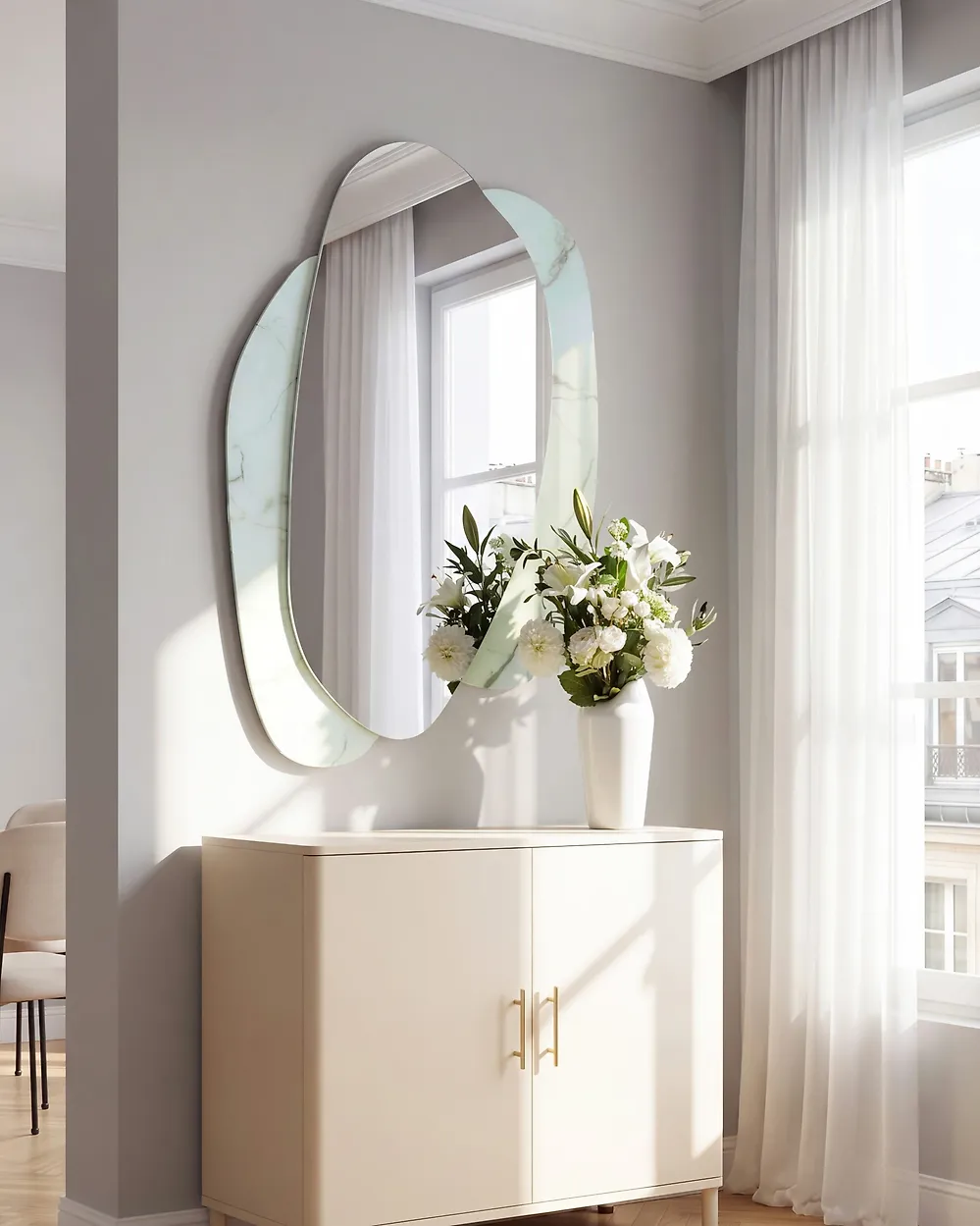Wall Mirror PANNES 80 cm 117 cm Light Blue_1178878