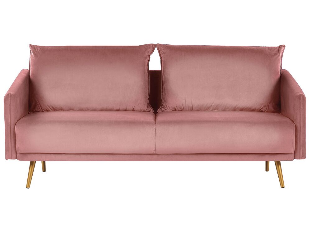 Sofa 3-seter MAURA Fløyel Rosa