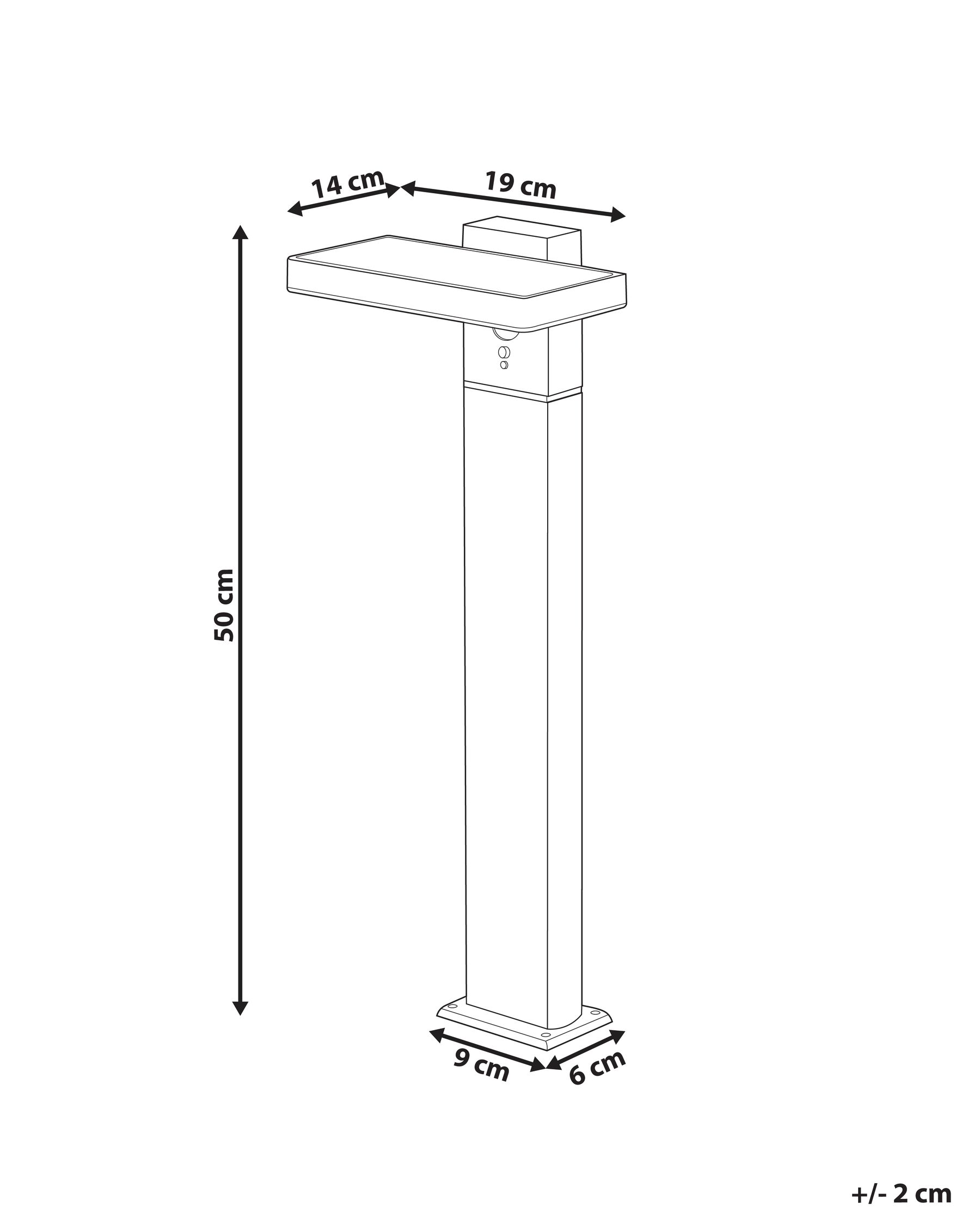 Solar Outdoor LED Bollard Lamp POPLAR with Motion Sensor Black_943856