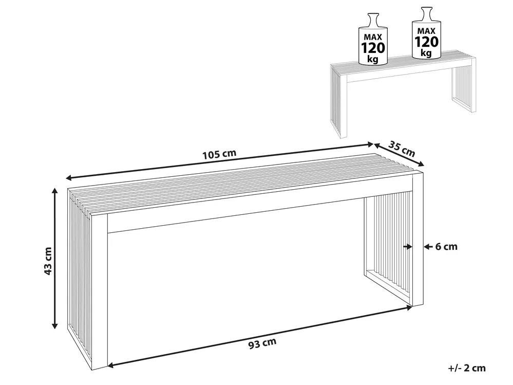Trädgårdsbänk BELLANO 105 cm Akaciaträ Brun_922033