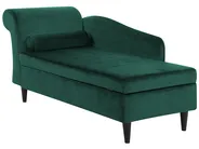 Left-Hand Chaise Longue LUIRO with Storage Velvet Emerald Green_768747