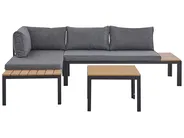 Garden Corner Sofa with Table 4 Seater PIENZA II Modular Grey Right Hand_776797
