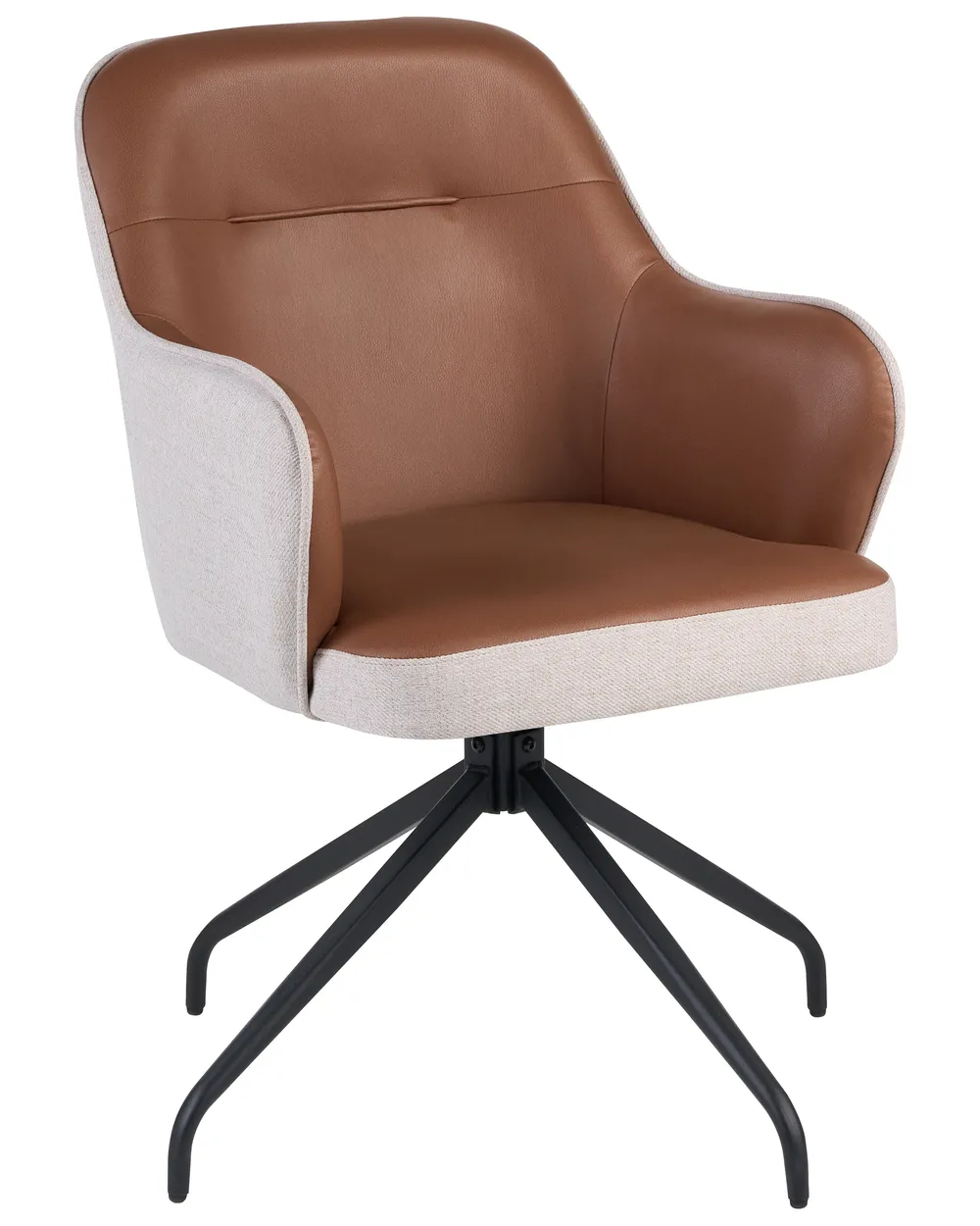 Dining Chair Swivel STOWE Fabric Brown
