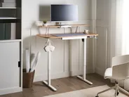 Elektriskt höj- och sänkbart skrivbord WILBANKS 120 cm 60 cm med USB-port Ljusbrun/ Vit_1031190