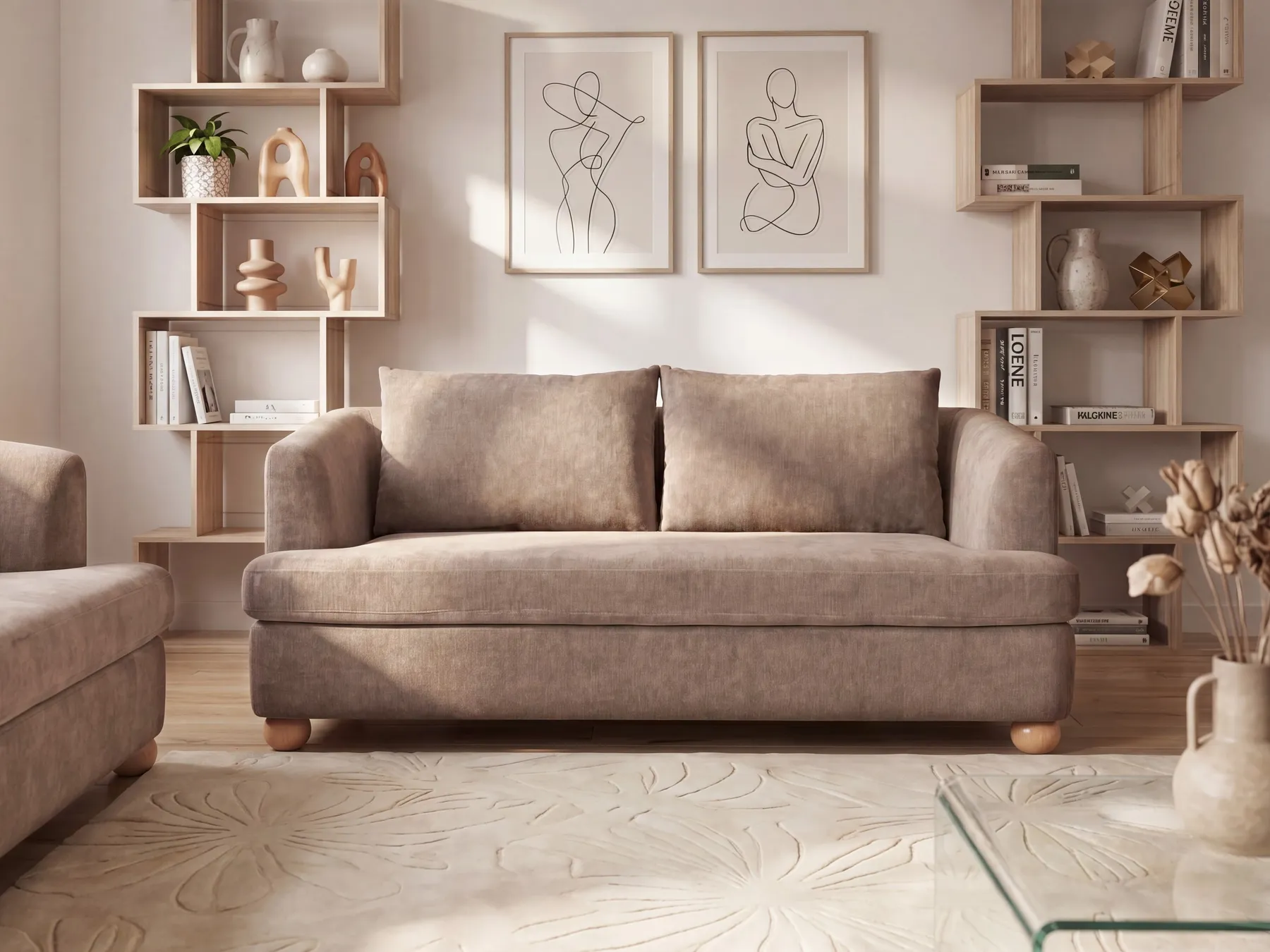 Soffa 3-sits RATTVIK Chenille Brun_1066445
