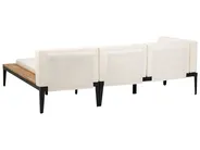 Garden Corner Sofa with Table 3 Seater BRACCIANO Certified Acacia Wood Light Beige Left Hand_956248