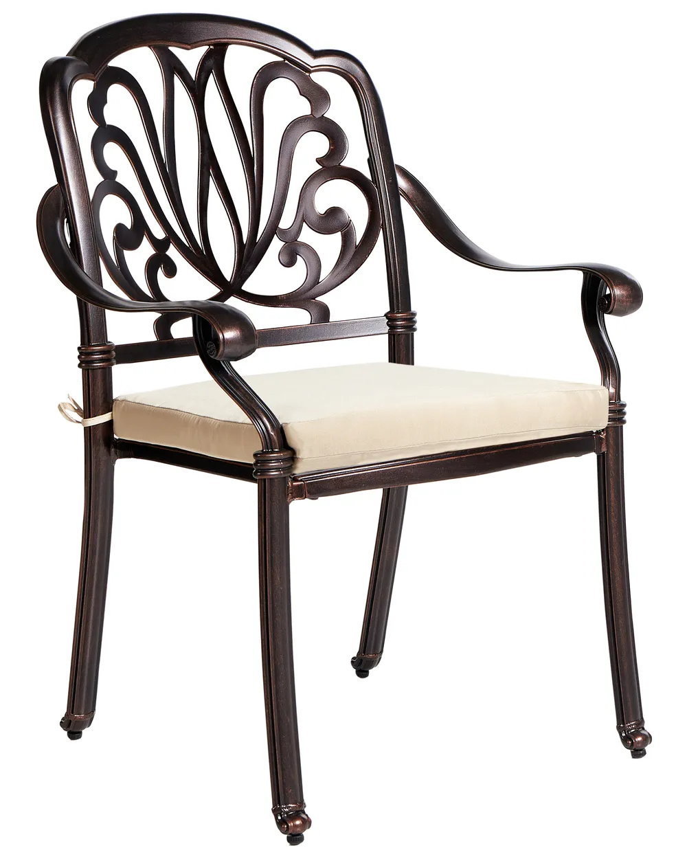 Set of 4 Garden Chairs with Cushions ANCONA Metal Dark Brown_765482