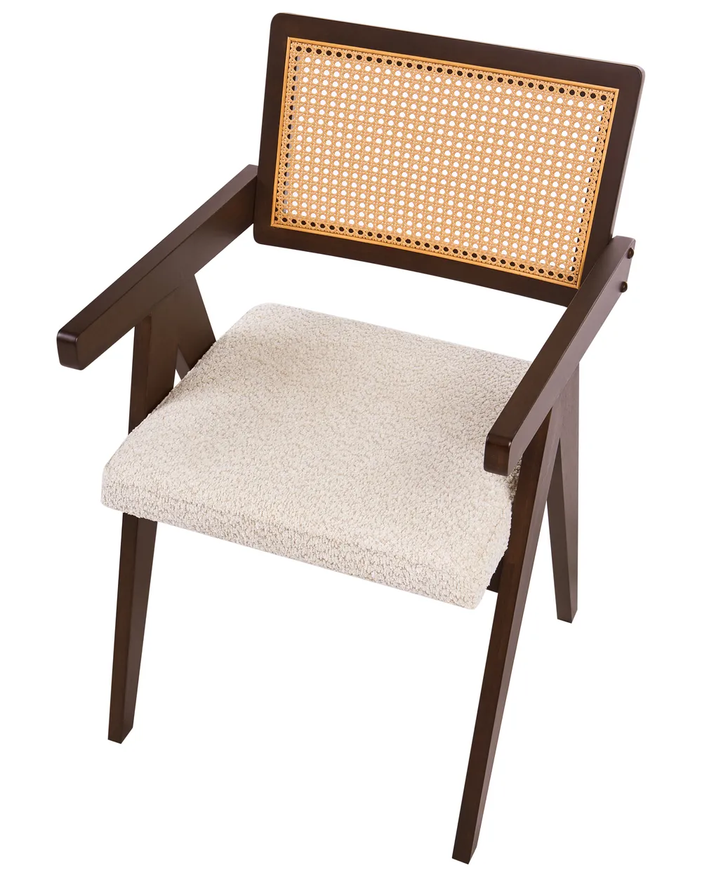 Set med 2 matstolar AVA Trä Mörkbrun/ Ljusbeige_1068381