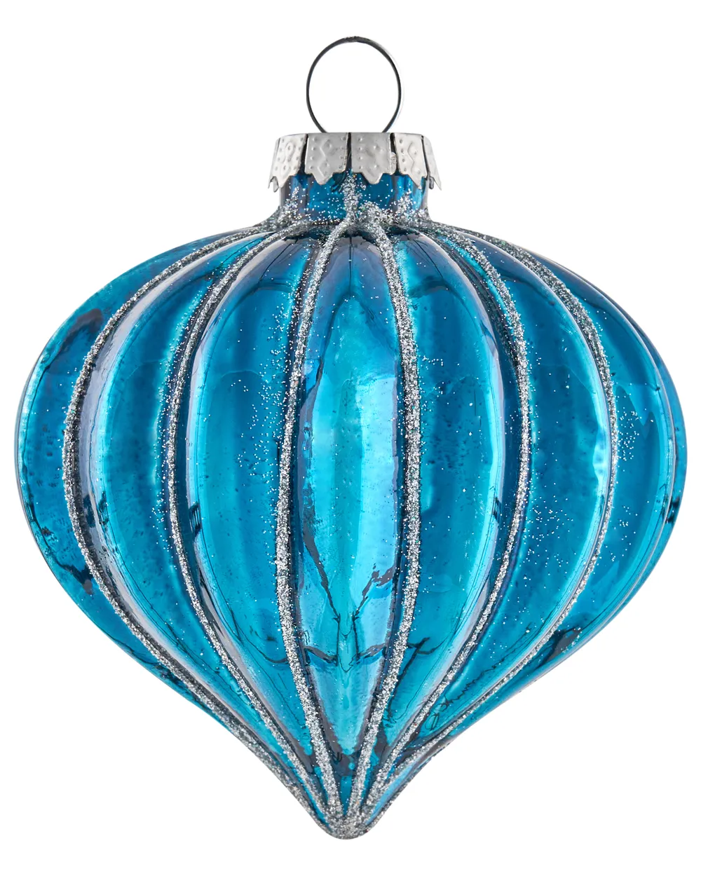 Set of 35 Baubles SNOWFALL Glass Blue_1028594
