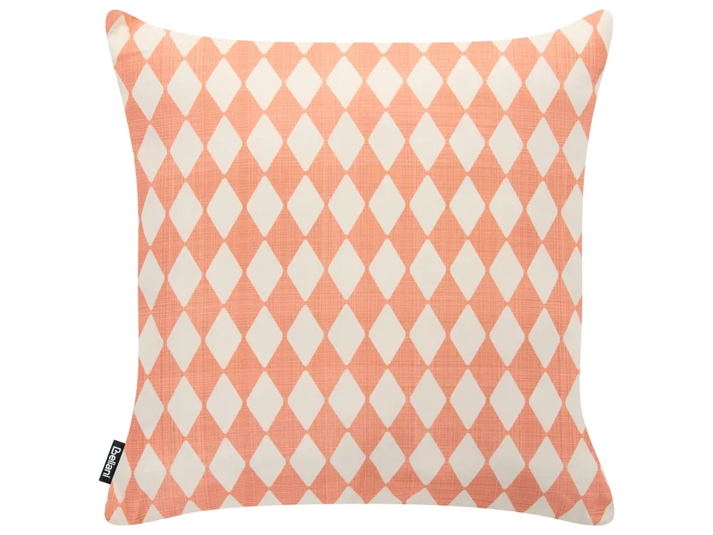 Set of 2 Outdoor Cushions GREVILLEA Checked 45 x 45 cm Light Red_1125082