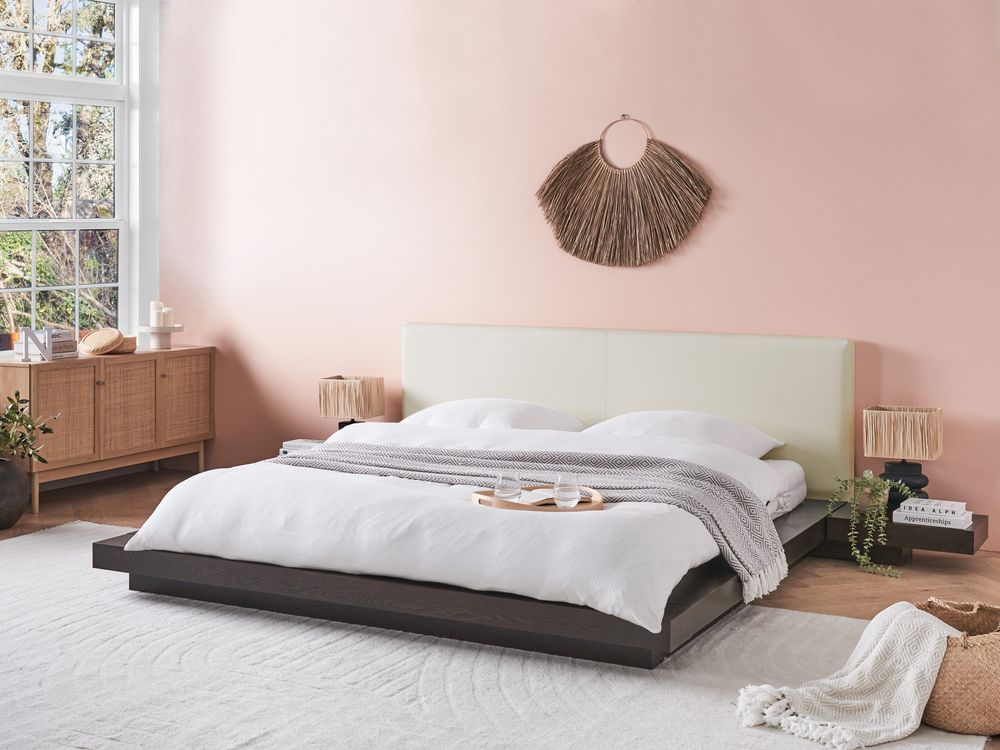 Waterbed Faux Leather ZEN 180 x 200 cm (EU Super King) Dark Ash Wood