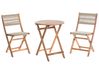 Bistro Set Folding PROSSEDI Acacia Wood Beige