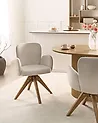 Ruokatuolisetti 2 kpl pyörivä JEAN Kangas Vaaleanbeige