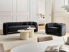 Living Room Set 4 Seater LEIREN Chenille Black