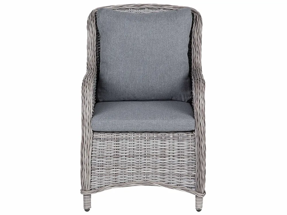 Garden Dining Set 6 Seater CASCAIS with Cushions PE Rattan Grey_739942