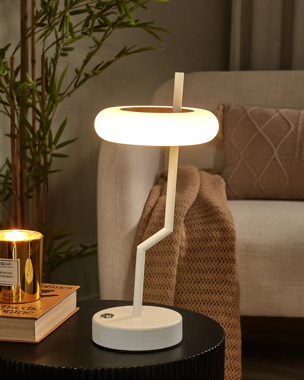 Wireless LED Table Lamp ALVIELA with Dimmer Metal White_940352