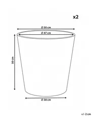 Set of 2 Plant Pots ARMERIA 50 cm Grey_1133069