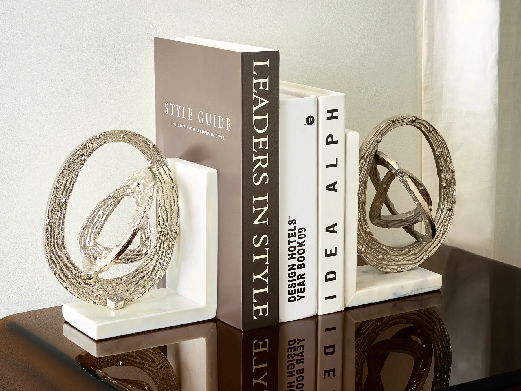 Set of Bookends RABINA Marble Silver_1011980