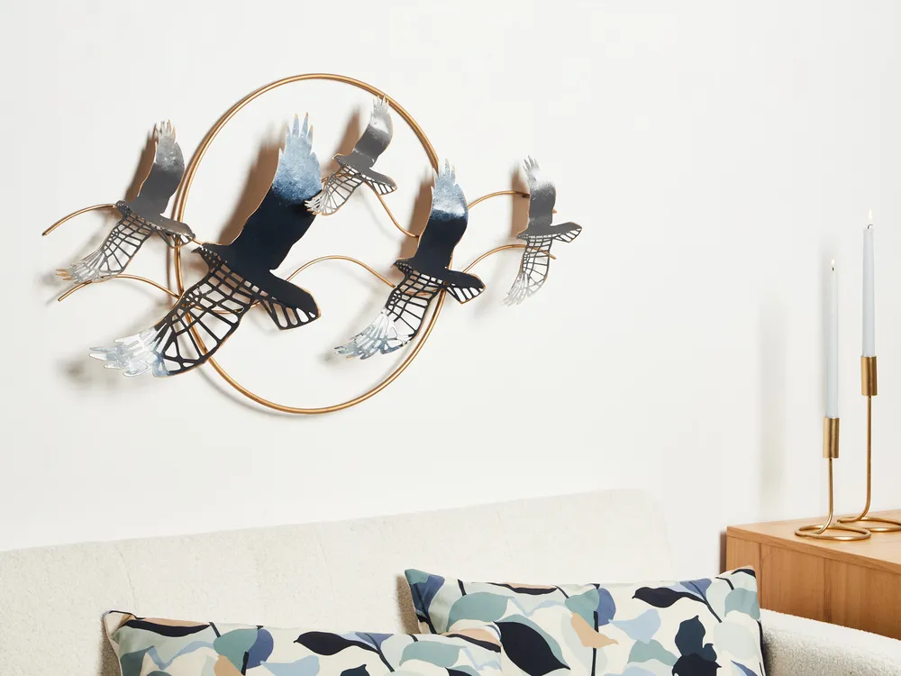 Wall Decor Bird TELLURIUM Metal 50 cm Gold