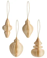Set med 20 julgransdekorationer ALTAELVA Papper Beige_1035413