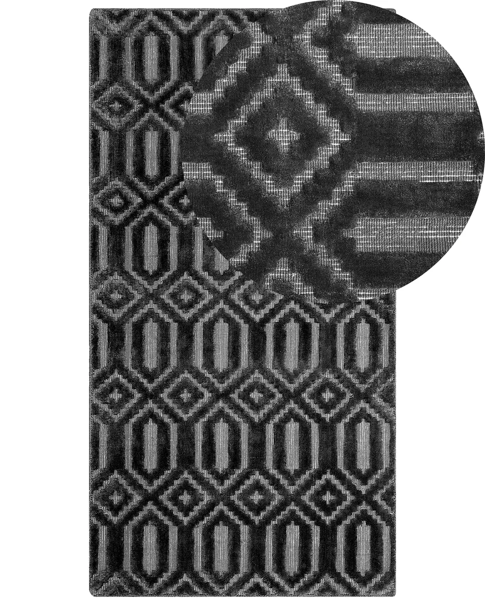 Rug ADATEPE Dark Grey 80 x 150 cm Viscose