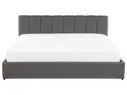 Ottoman Bed DREUX Faux Leather Dark Grey 180 x 200 cm (EU Super King)_793251
