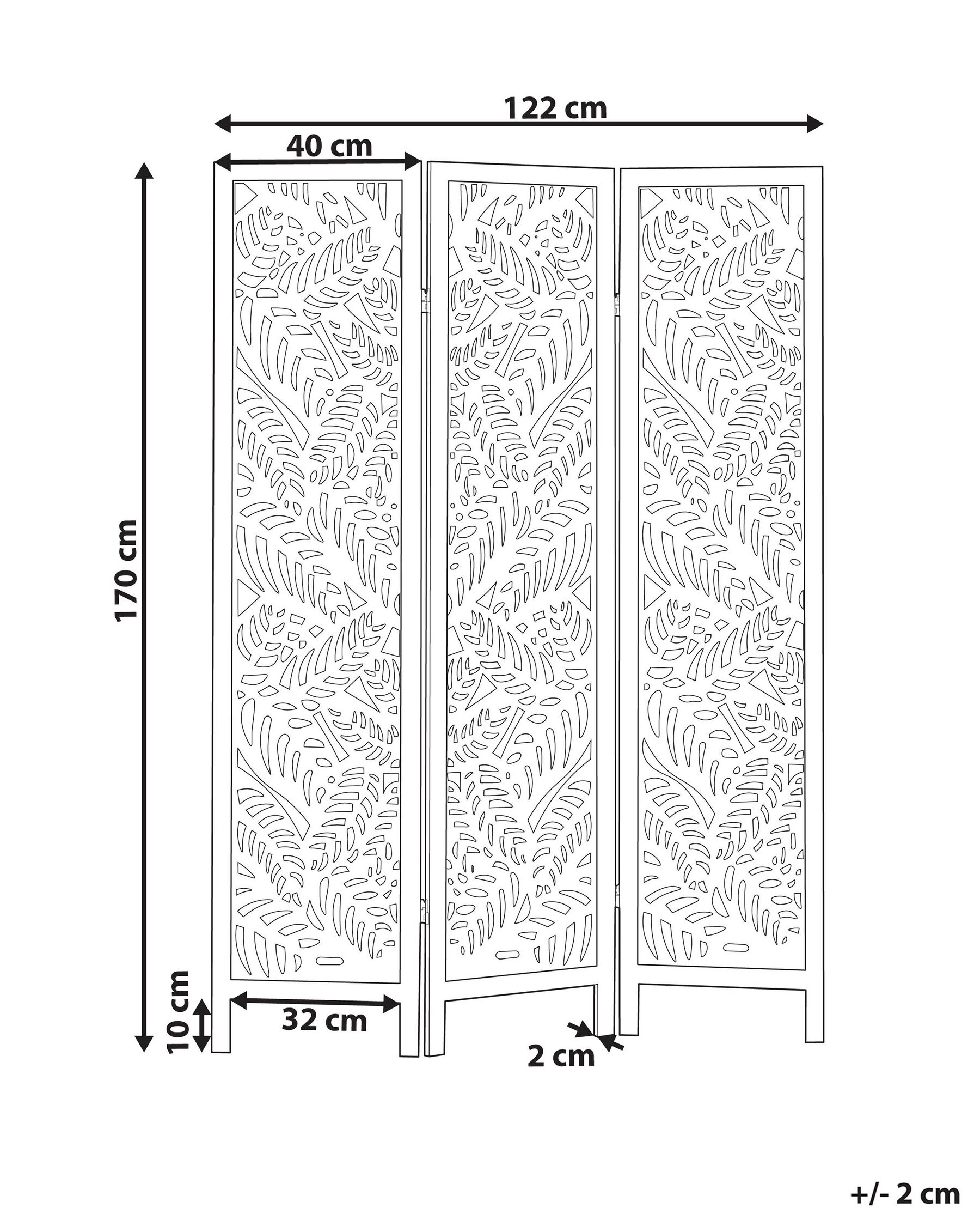 3 Panel Room Divider MELAGO 122 cm 170 cm White_874116