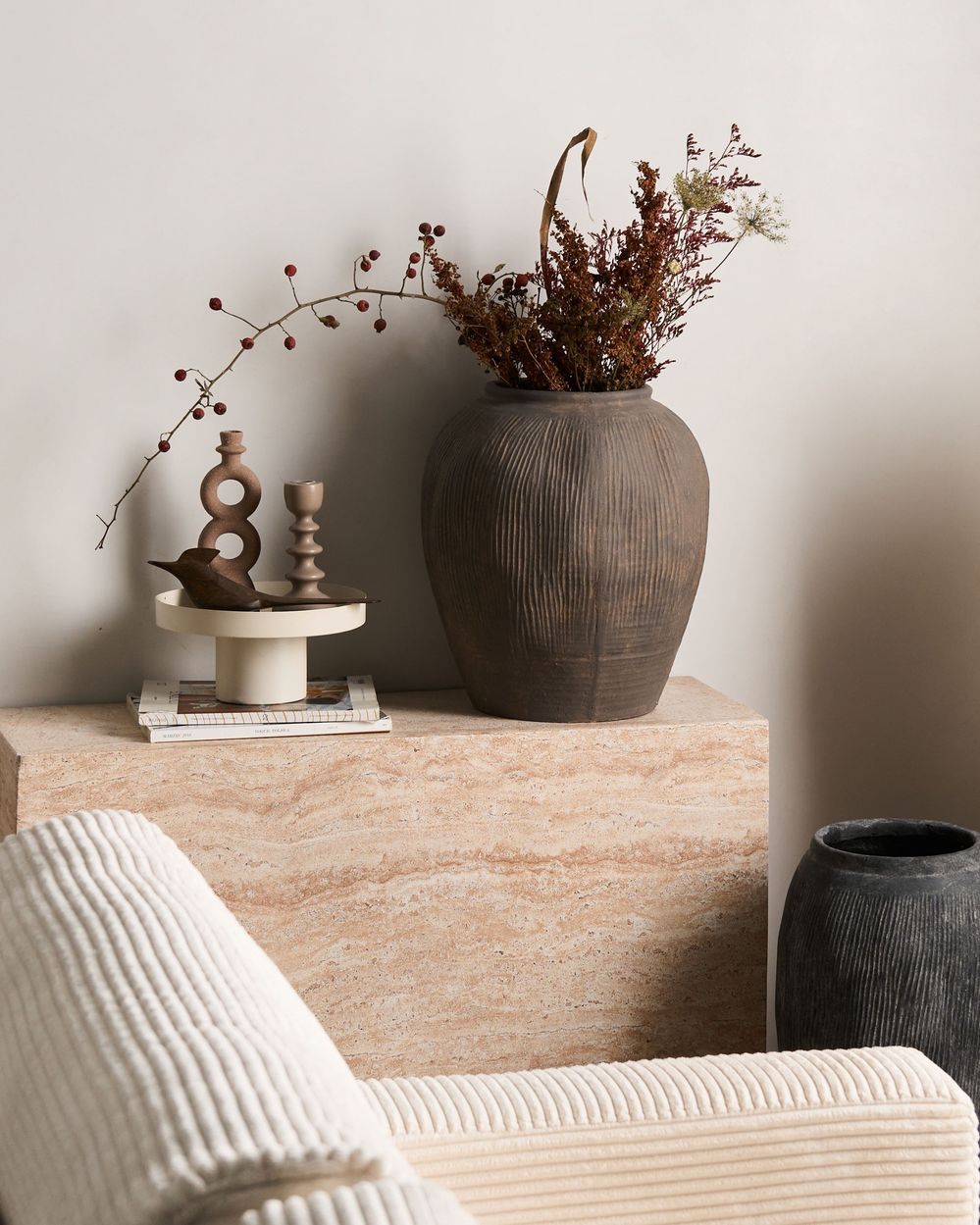 Flower Vase KATERINI 40 cm Brown