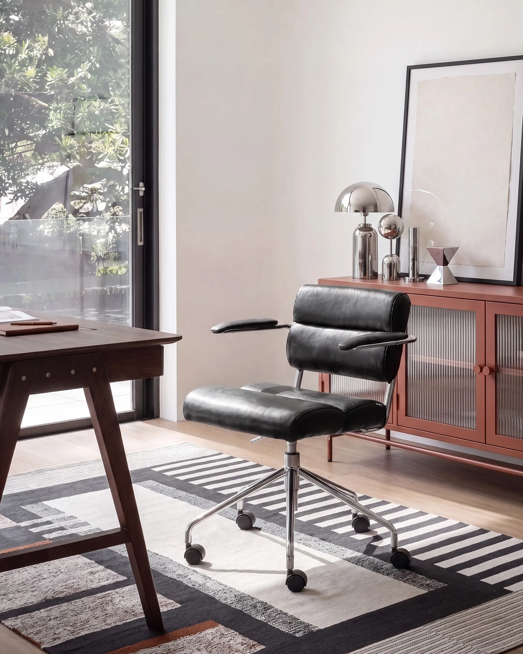 Desk Chair CANDOR Faux Leather Black_1136695