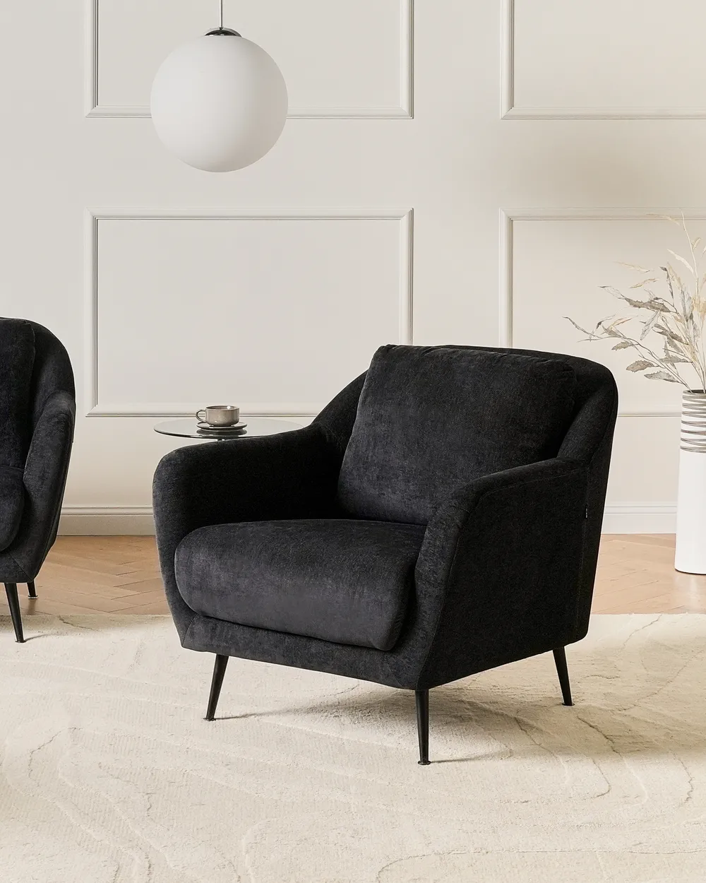 Armchair EIBY Chenille Black