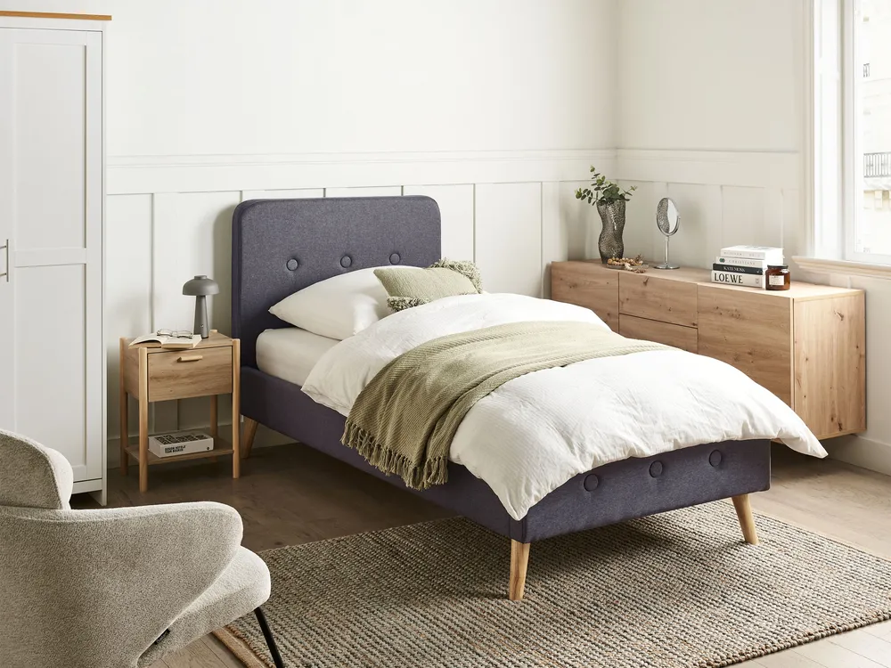 Bed Fabric RENNES 90 x 200 cm (EU Single) Dark Grey