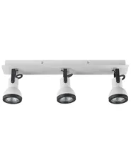 Spotlight med 3 lampor BARO Justerbar Metall Vit_828927