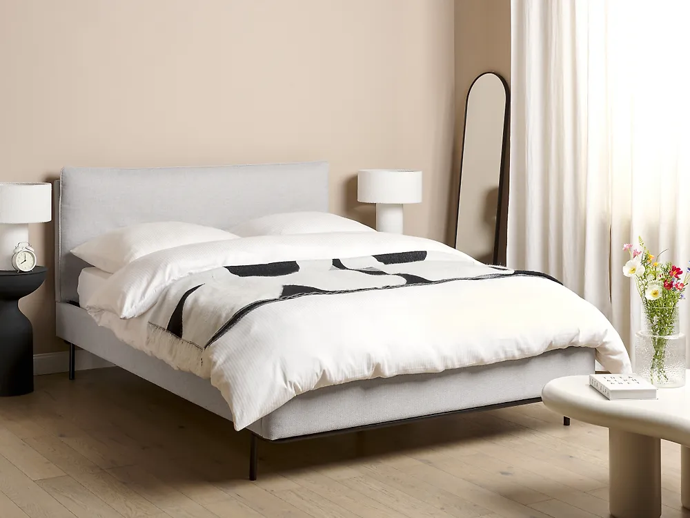 Bed Fabric CORIO 140 x 200 cm (EU Double) Light Grey_1175182