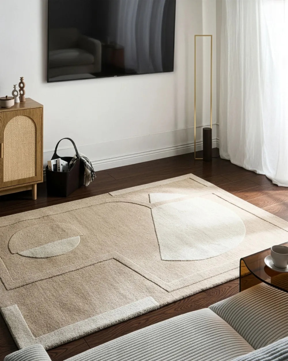 Rug GAYA Beige 200 x 300 cm Wool