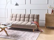 Sofa Bed 2 Seater RISOR Boucle Beige_1053610