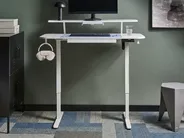Electric Adjustable Standing Desk WILBANKS 120 cm 60 cm with USB Port White_1031121