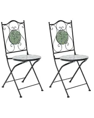 Set of 2 Garden Chairs CIVATE Metal Black_1066027
