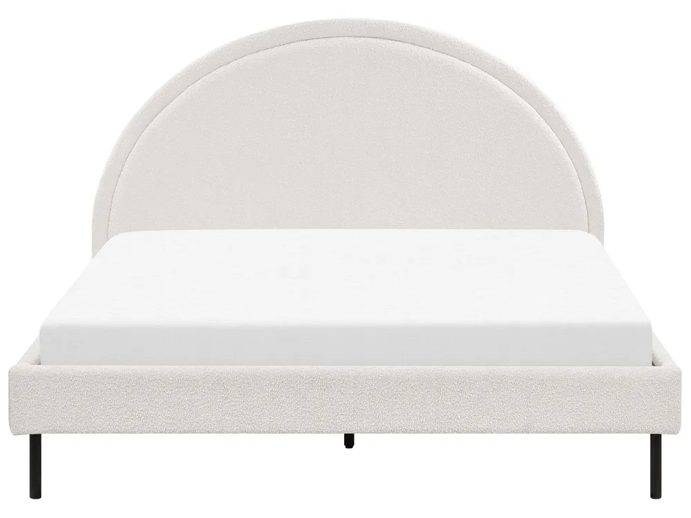 Bed Boucle MARGUT 160 x 200 cm (EU King Size) White_877085