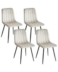 Ruokatuolisetti 4 kpl KALISPELL Sametti Beige_1066916