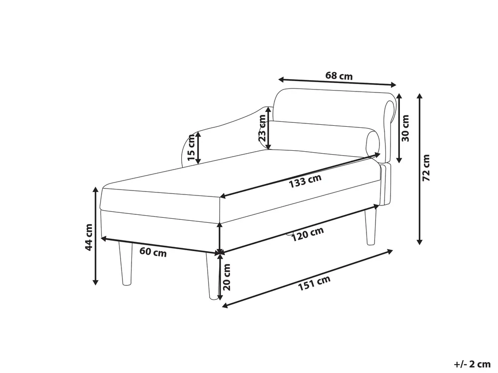 Right-Hand Chaise Longue YVOIRE Fabric Taupe_1040411