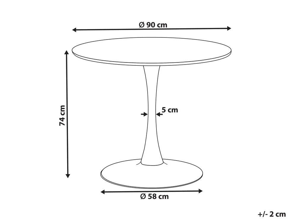 Dining Table BOCA Dark Brown 90 cm 90 cm_821586
