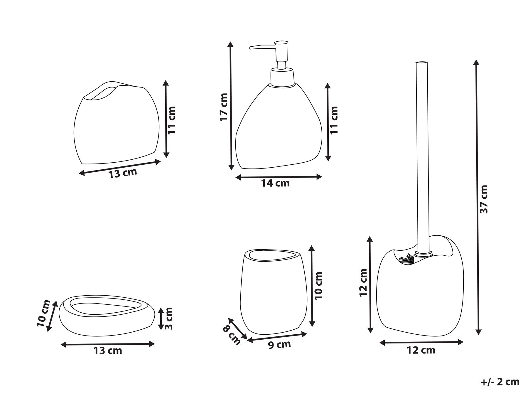 Set med badrumstillbehör i 5 delar COATA Ljusgrå_996473