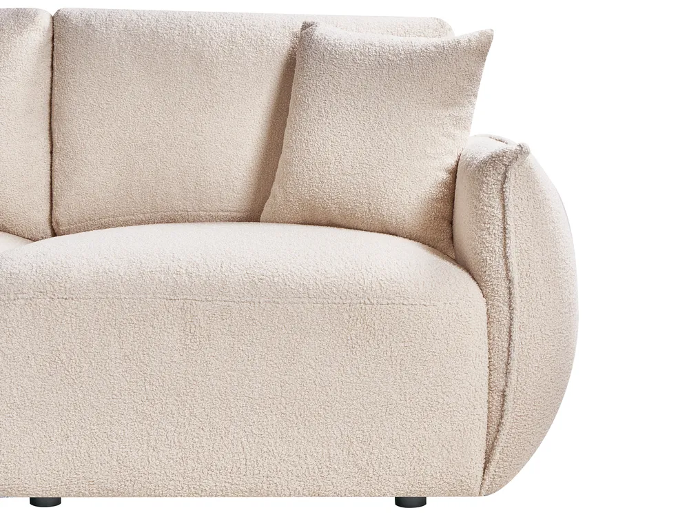 Modular Corner Sofa 5 Seater MESNALI Boucle Beige Right Hand_1046645