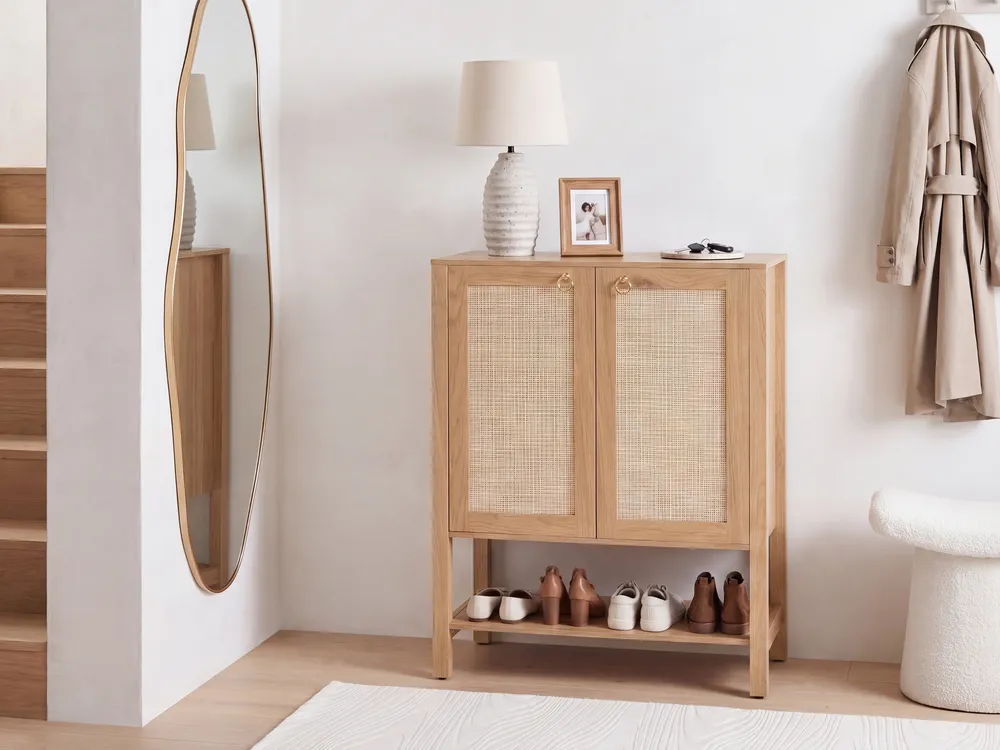 Shoe Storage Cabinet BEAULAC Light Brown
