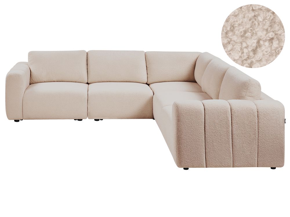 Moduulikulmasohva 5-istuttava KIVVIK Buklee Beige Vasen