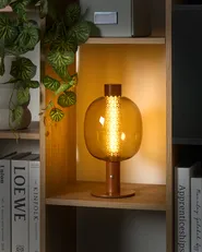 Wireless LED Table Lamp PULANGI with Dimmer Metal Brown_955222