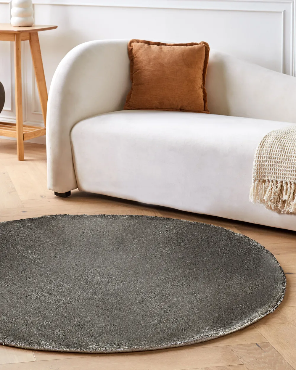 Rug GESI II Dark Grey ø 140 cm Viscose